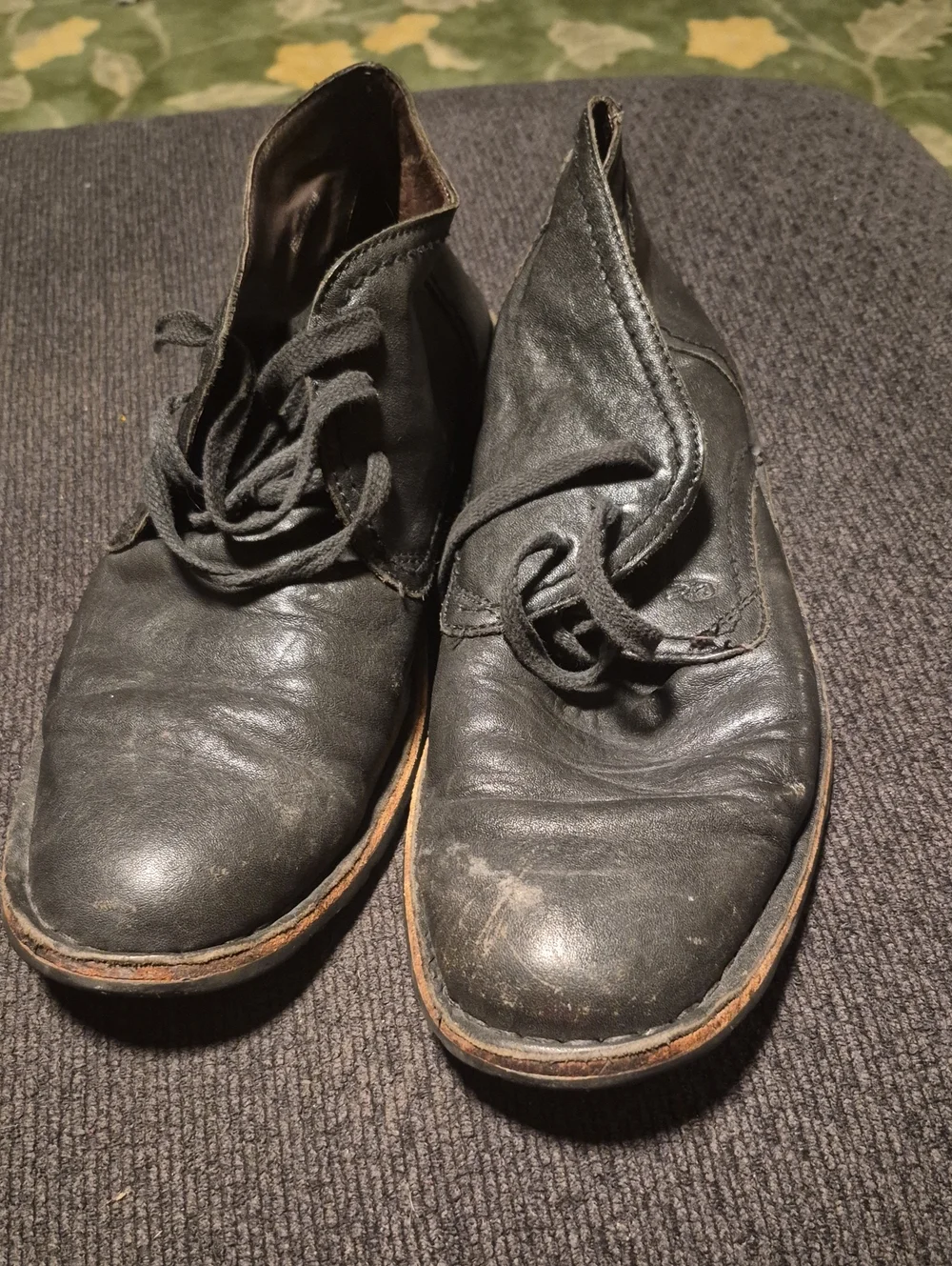 John Varvatos Black Leather Chukka Boots
